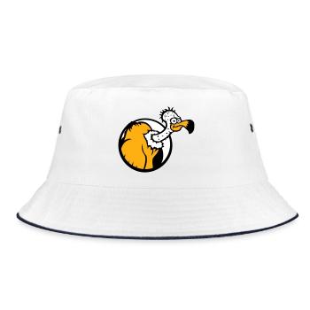 Geier Aasfresser Vogel lustig Geiern Aasgeier Spaß - Bucket Hat - Weiß/Navy - Vorne