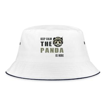 Tactical Panda – Keep Calm - Bucket Hat - white/navy - Front