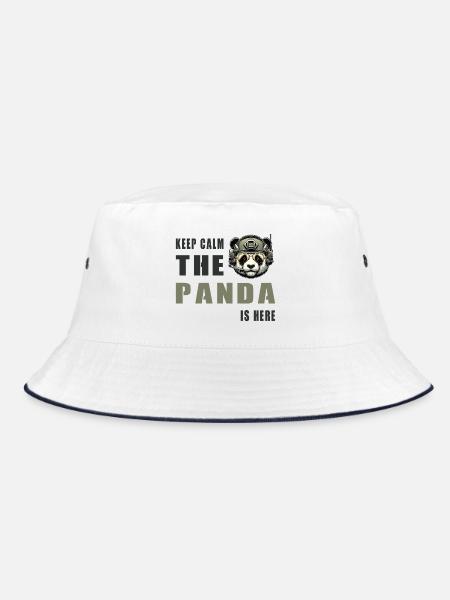 Tactical Panda – Keep Calm - Bucket Hat - white/navy - Front