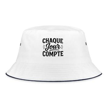 ''EVERY DAY COUNTS'' Design - Bucket Hat - white/navy - Front