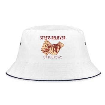 Stress reliever - Bucket Hat - Weiß/Navy - Vorne