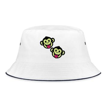 Affen Lustig - Bucket Hat - Weiß/Navy - Vorne