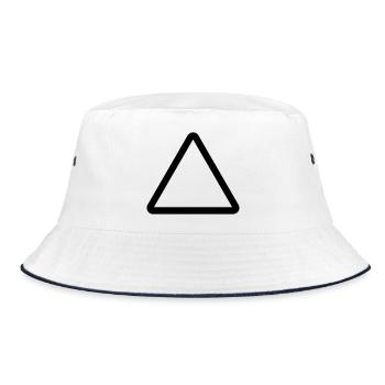 Baustelle, Warnschild Vorlage, Danger Warning - Bucket Hat - Weiß/Navy - Vorne