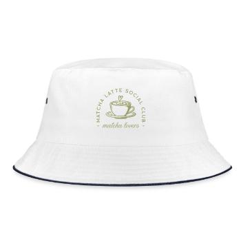 Matcha latte green aesthetic - Bucket Hat - white/navy - Front
