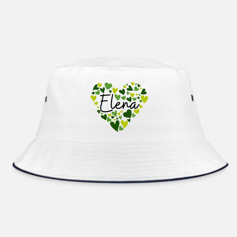 Elena - Green Heart Pattern for Eco Lovers Bucket Hat