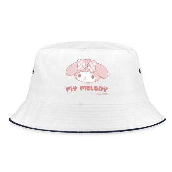 My Melody Portrait With Lettering - Bucket Hat - white/navy - Front