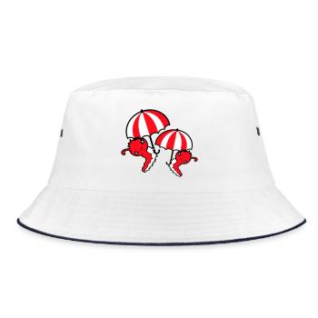 2 Flying Caterpillars Umbrella Team Friends Holiday - Bucket Hat - white/navy - Front