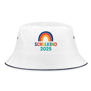 Schulkind 2025 - Bucket Hat - Weiß/Navy - Vorne