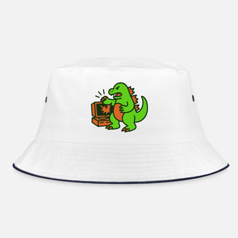 Dragon vs Computer - Bucket Hat - Weiß/Navy