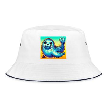 seal - Bucket Hat - white/navy - Front