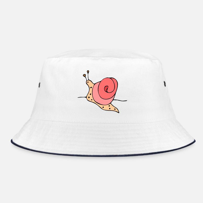 Stylized snail on pink background Bucket Hat