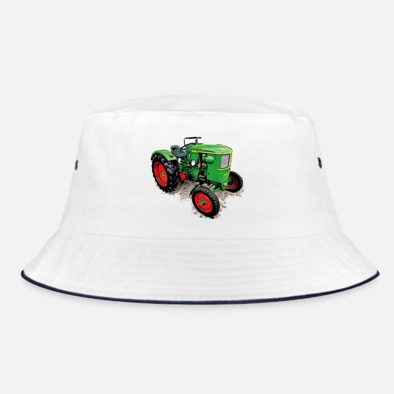 Legendärer Traktor Klassiker - Bucket Hat - Weiß/Navy