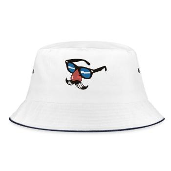 Lunettes avec moustache et nez – Motif amusant - Bob - blanc/marine - Devant