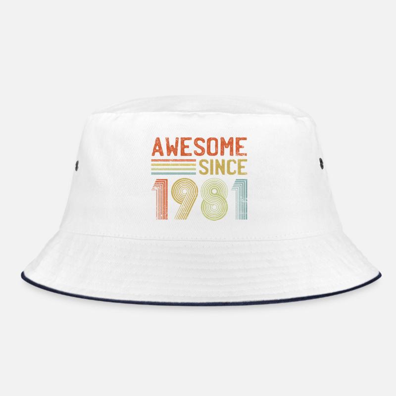 Retro 1981 Typografie Design Bucket Hat