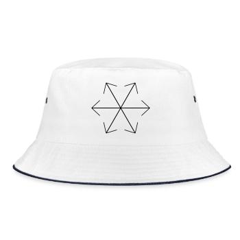 Abstract Geometric Pattern Design - Bucket Hat - white/navy - Front