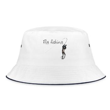 Fly fishing - Bucket Hat - Weiß/Navy - Vorne