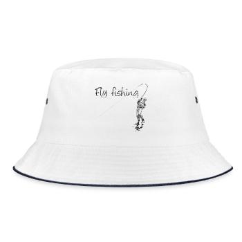 Fly fishing - Bucket Hat - Weiß/Navy - Vorne