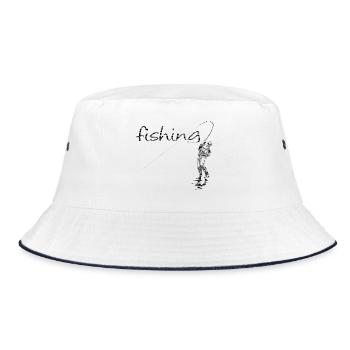 Fly fishing - Bucket Hat - Weiß/Navy - Vorne
