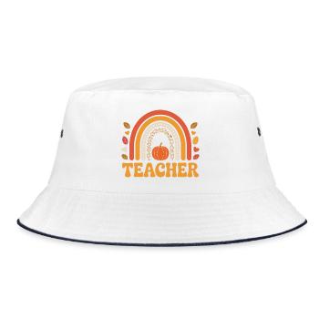 Teacher Autumn Gift - Bucket Hat - white/navy - Front