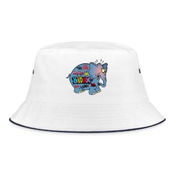 éléphant tagué - Bob - blanc/marine - Devant