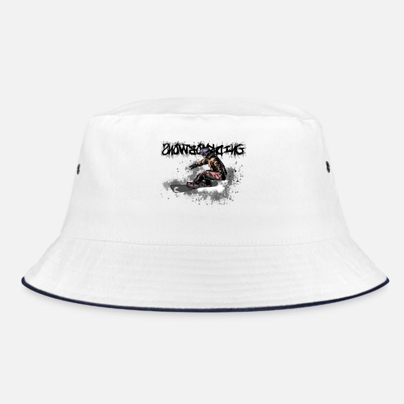 Dynamischer Snowboarder im Actionstil Bucket Hat