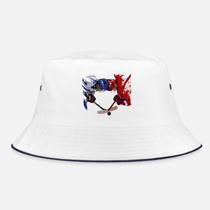 Eishockey Duell Blau Rot Bucket Hat