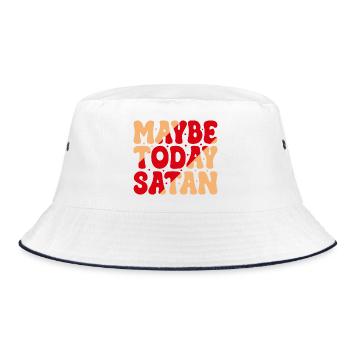 Maybe Today Satan - Bucket Hat - white/navy - Front