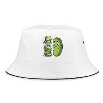 Lustige Geschenkidee für Frau, die gerne kocht - Bucket Hat - Weiß/Navy - Vorne