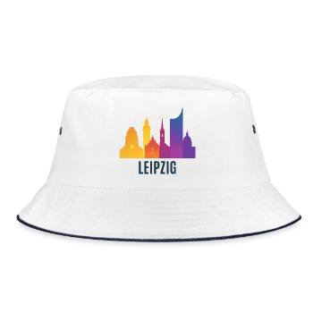 Leipzig Skyline Gradient - Bucket Hat - white/navy - Front
