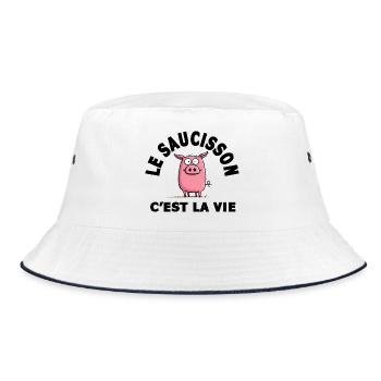 le saucisson c'est la vie humour - Bob - blanc/marine - Devant