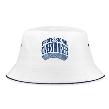 Professional Overthinker - Bucket Hat - white/navy - Front