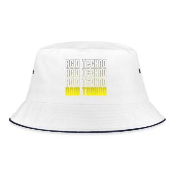 Acid Techno Repetition Gradient - Bucket Hat - white/navy - Front