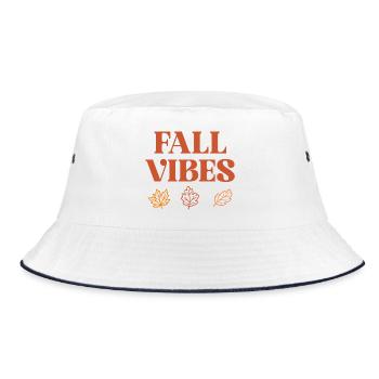 Fall Vibes - Bucket Hat - white/navy - Front