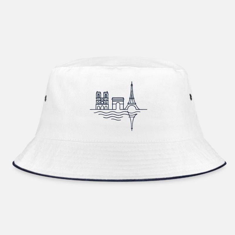 Paris Lines: Eiffel Tower and Arc de Triomphe Bucket Hat
