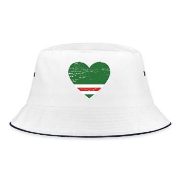 Chechnya Flag Heart Used - Bucket Hat - white/navy - Front