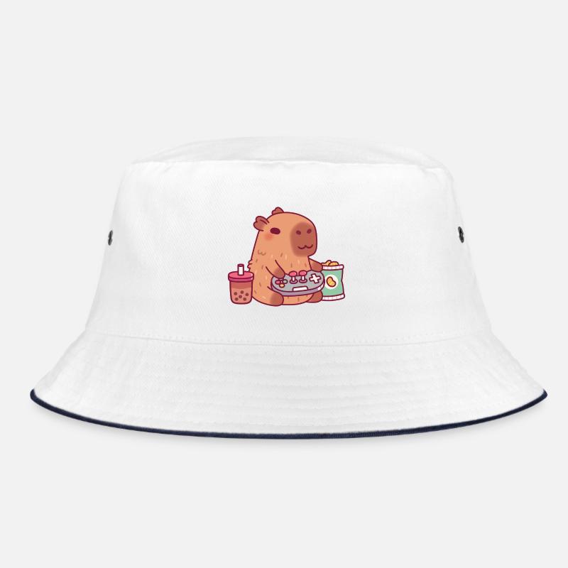 Süßes Capybara spielt Videospiele mit Boba Tea Bucket Hat