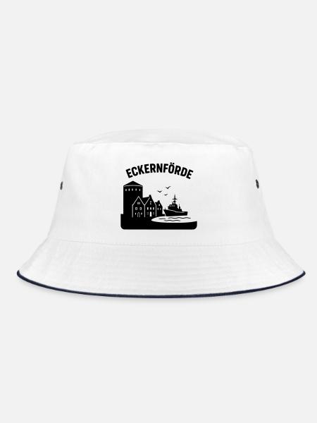 eckernförde schleswig holstein - Bucket Hat - Weiß/Navy