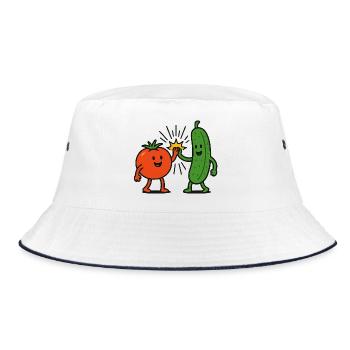 Veggie Bros - Bucket Hat - white/navy - Front