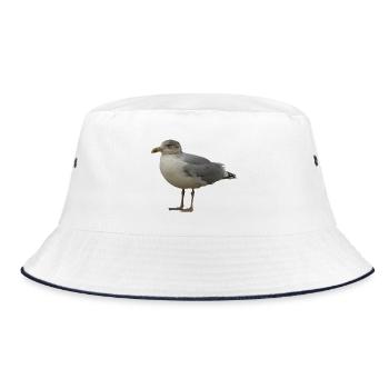Mouette sur la plage Illustration - Bob - blanc/marine - Devant