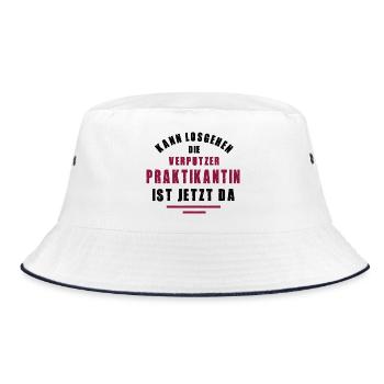 Plasterer Internship Plasterer - Bucket Hat - white/navy - Front