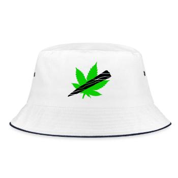 Néon Feuille De Cannabis Graphique - Bob - blanc/marine - Devant