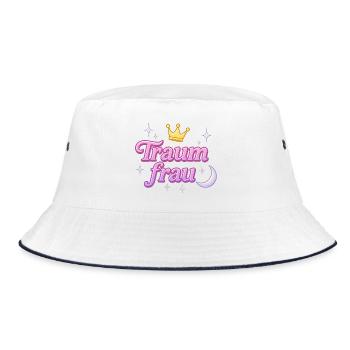 traumfrau / y2k statement spitzname design  - Bucket Hat - Weiß/Navy - Vorne