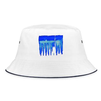 Abstract - Blue Background - Bucket Hat - white/navy - Front