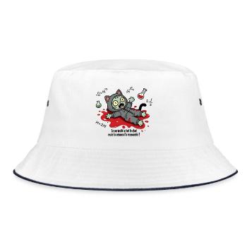 Curiosity has killed the cat, science... - Bucket Hat - white/navy - Front