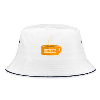 Dennis as a teacup - Bucket Hat - white/navy - Front
