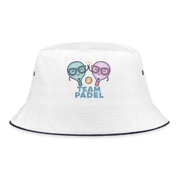 Duell Padel Freundliche Maskottchen Bunt - Bucket Hat - Weiß/Navy - Vorne