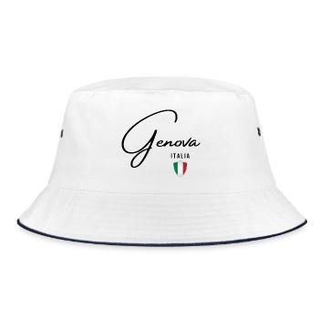 Elegant design Genoa, Genoa Italy - Bucket Hat - white/navy - Front