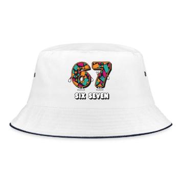 6 7 Confetti Carnival Carnival - Bucket Hat - white/navy - Front