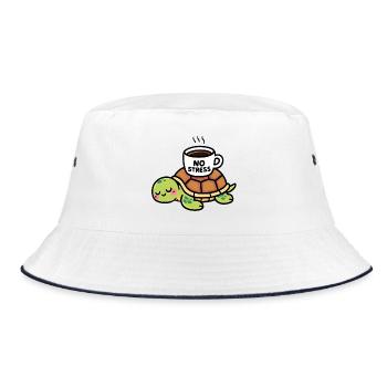 Turtle Zen Café No Stress - Bucket Hat - white/navy - Front
