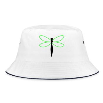 Dragonfly Silhouette - Bucket Hat - white/navy - Front